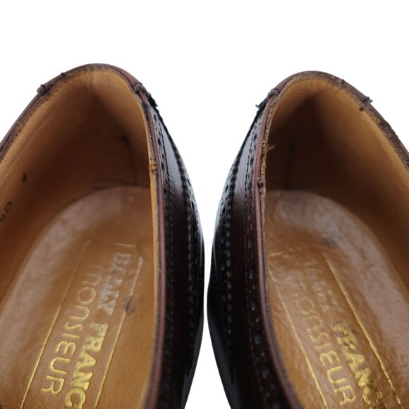 Vintage Bally France Men's Size 7.5D Brown Leather Dress Shoes Wingtips Oxfords - Picture 9 of 11